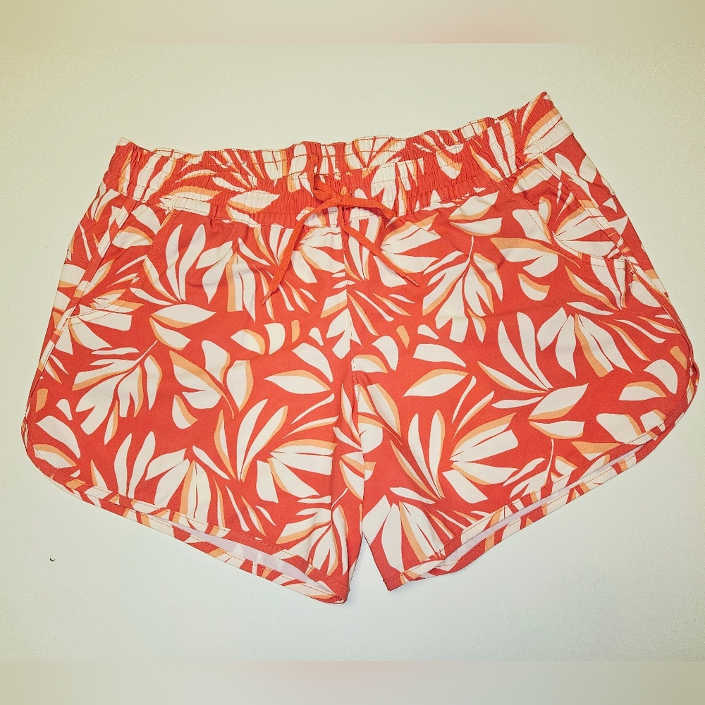 Columbia High Waist Orange and White Shorts -Women's L. NWOT